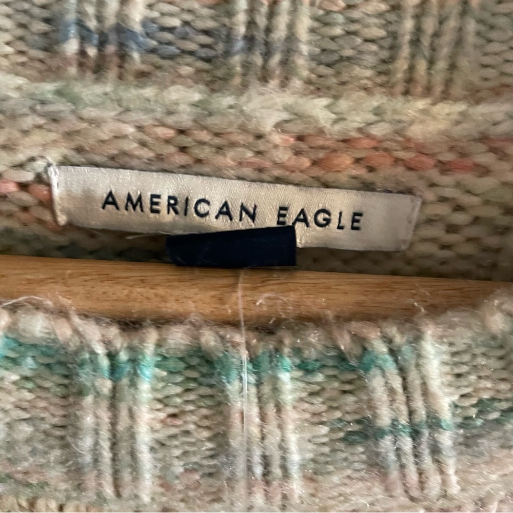 American Eagle Outfitters Cream Multicolor Cable Knit  Sweater - Picture 13 of 13